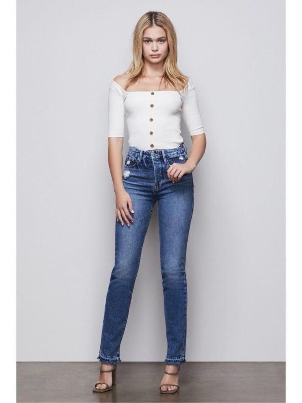 Good American Good Boy Double Slit Super High Rise Jeans, 10/30